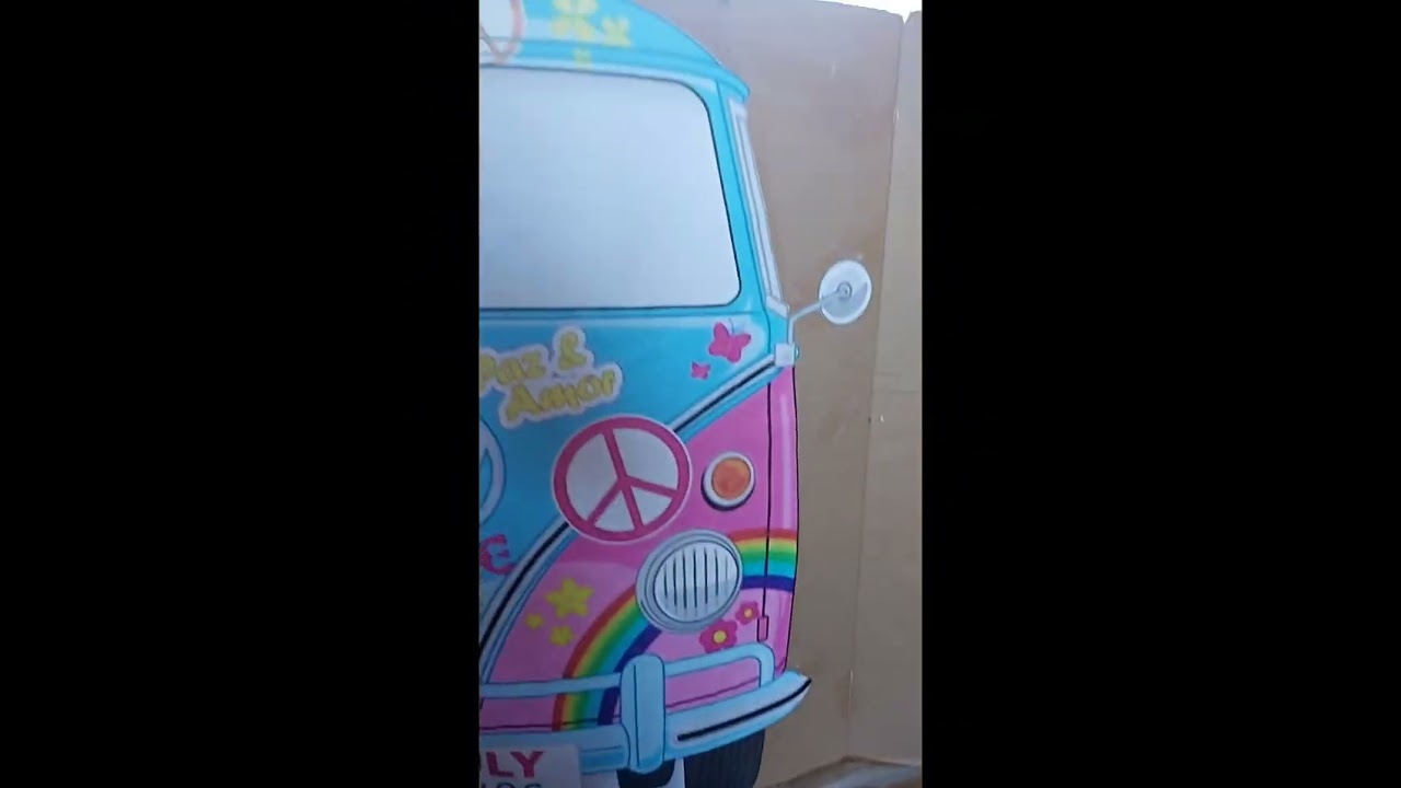 Painel de fotos kombi, anos 70, 80 e 90  (de papelão)