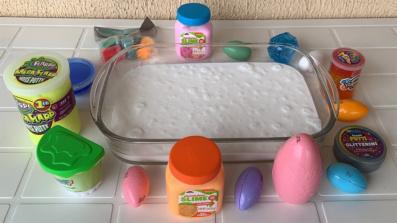 MISTUREI 20 SLIMES DAS LOJAS DOS EUA NO SLIME DE COLA BRANCA E FICOU INCRÍVEL!!