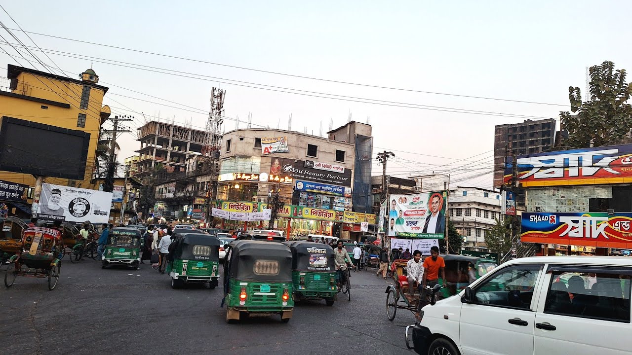 Rikabi Bazar to Jitu Miyar Point | Sylhet City Night View 4K 🇧🇩.