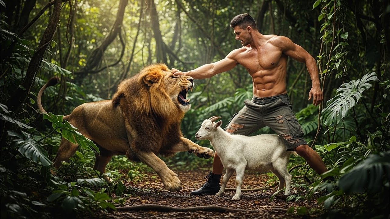 Bodybuilder vs Lion 🦁💪 | When Human Strength Faces the King of the Jungle