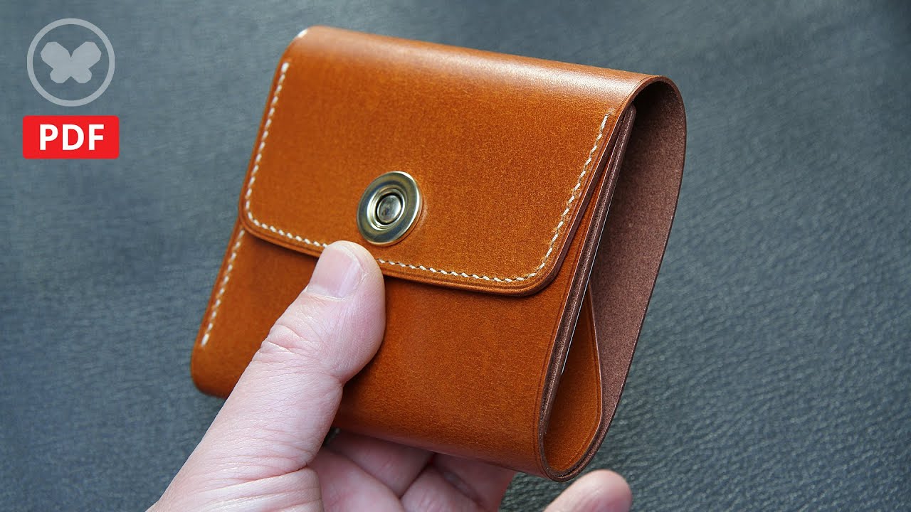 Make a Leather Simple Tri-Fold Wallet (Free PDF Pattern / DIY)  3단 심플 지갑 만들기 무료패턴 /가죽공예