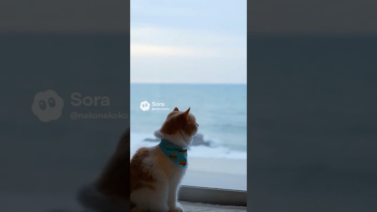 冬の海を遠くに感じる家の中の猫 / A Cat Listening to the Winter Sea Indoors