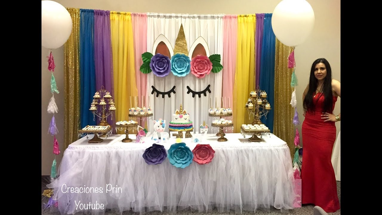 Mesa de unicornio🦄 y postres que prepare para mi hija.