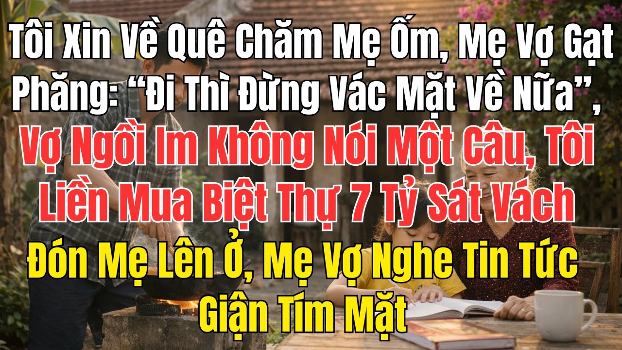 Tôi Xin Về Quê Chăm Mẹ Ốm, Mẹ Vợ Quát Thẳng: “Đi Luôn Đừng Về”, Vợ Lặng Lẽ Nhìn Tôi → Vài Hôm Sau...