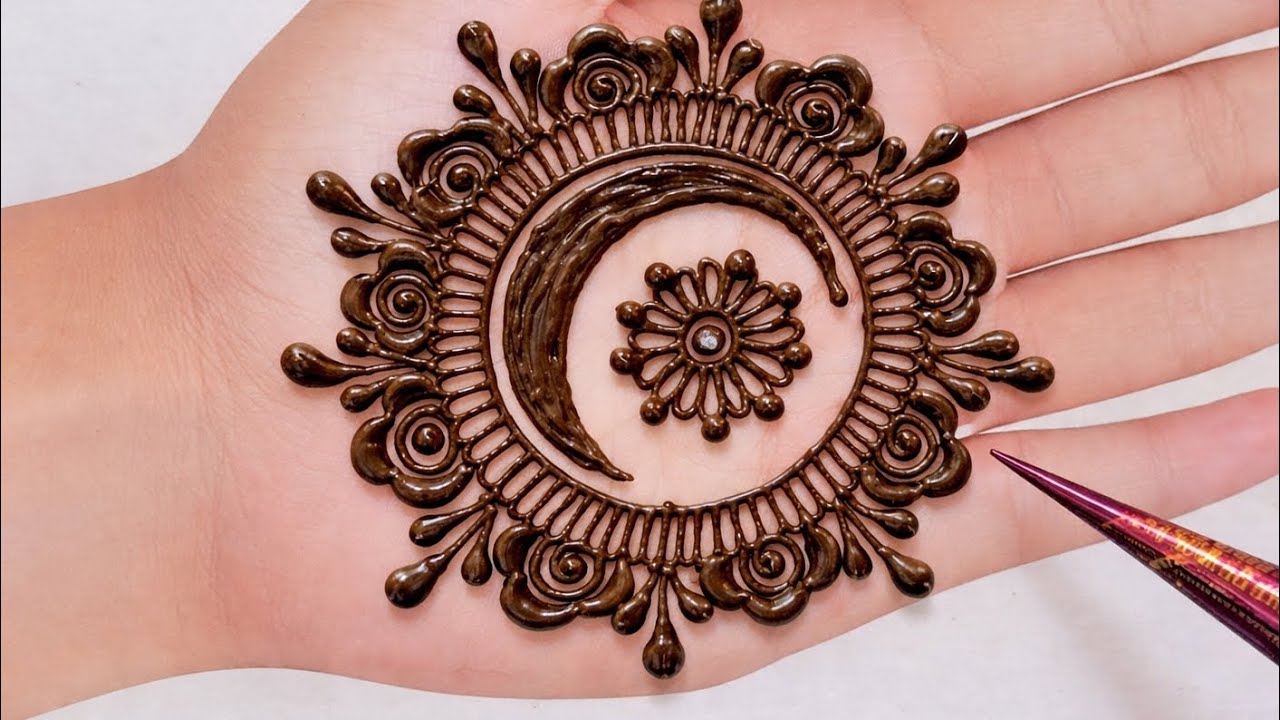 Easy Eid Mehndi Design 2026 | Beautiful Eid Mehndi for Beginners | Gol Tikki Mehndi Design 