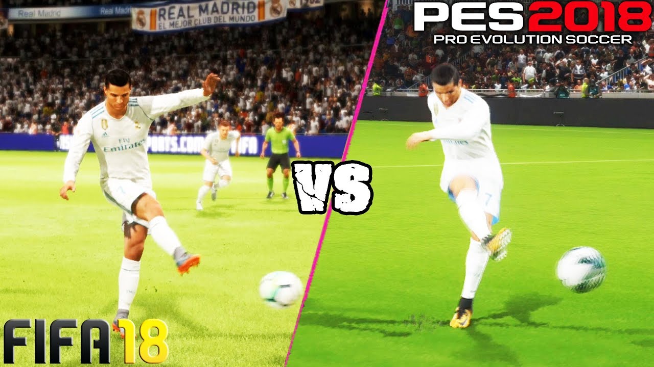 FIFA 18 против PES 18: дальние удары, точные удары, навесы