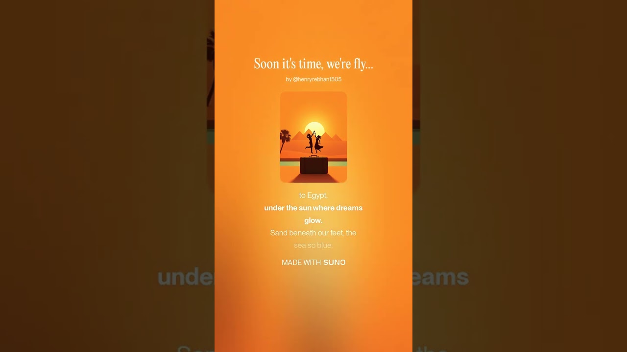 Soon it's time, we're flying to Egypt