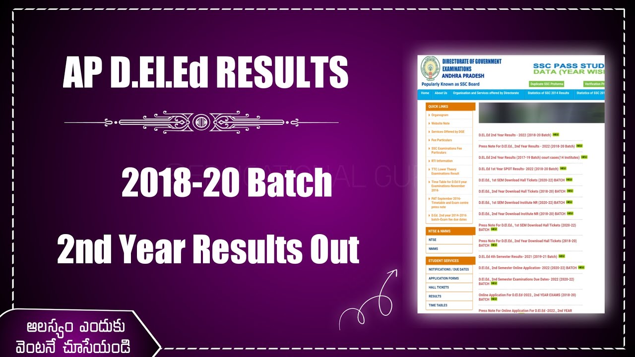 AP D.El.Ed 2018-20 Batch 2nd Year Results|| D.ED 2nd year results
