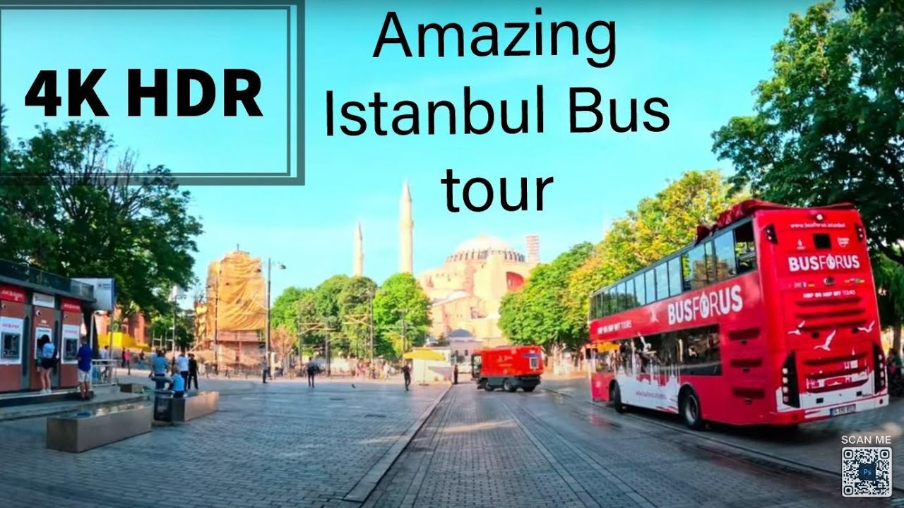 Amazing Istanbul 1 || 4K HDR : city tour from window seat hop-on Bus || Trawellbeings