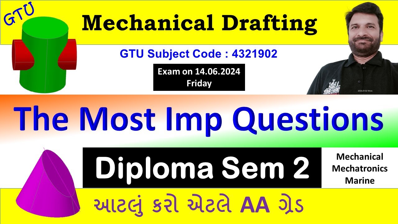 Mechanical Drafting | The Most Imp Que | GTU Diploma Sem 2
