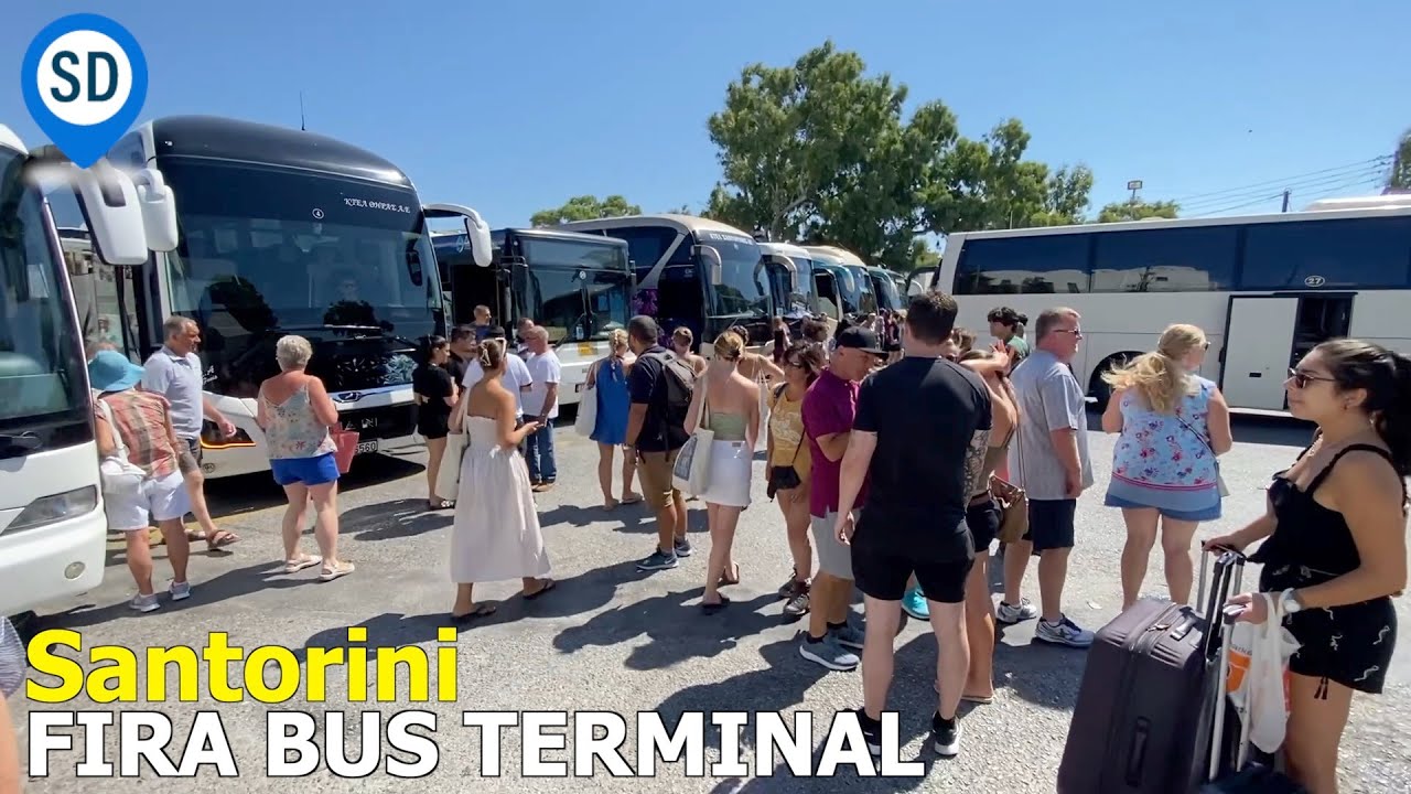 Fira, Santorini - Riding The Bus to Oia, the Ferry Port & Airport
