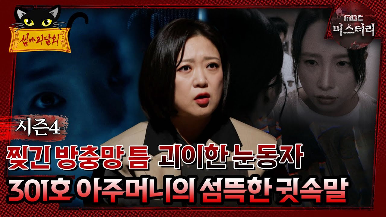 [#심야괴담회] 찢긴 방충망 틈 괴이한 눈동자, 301호 아주머니의 섬뜩한 귓속말 #심괴 #어둑시니 MBC240707방송