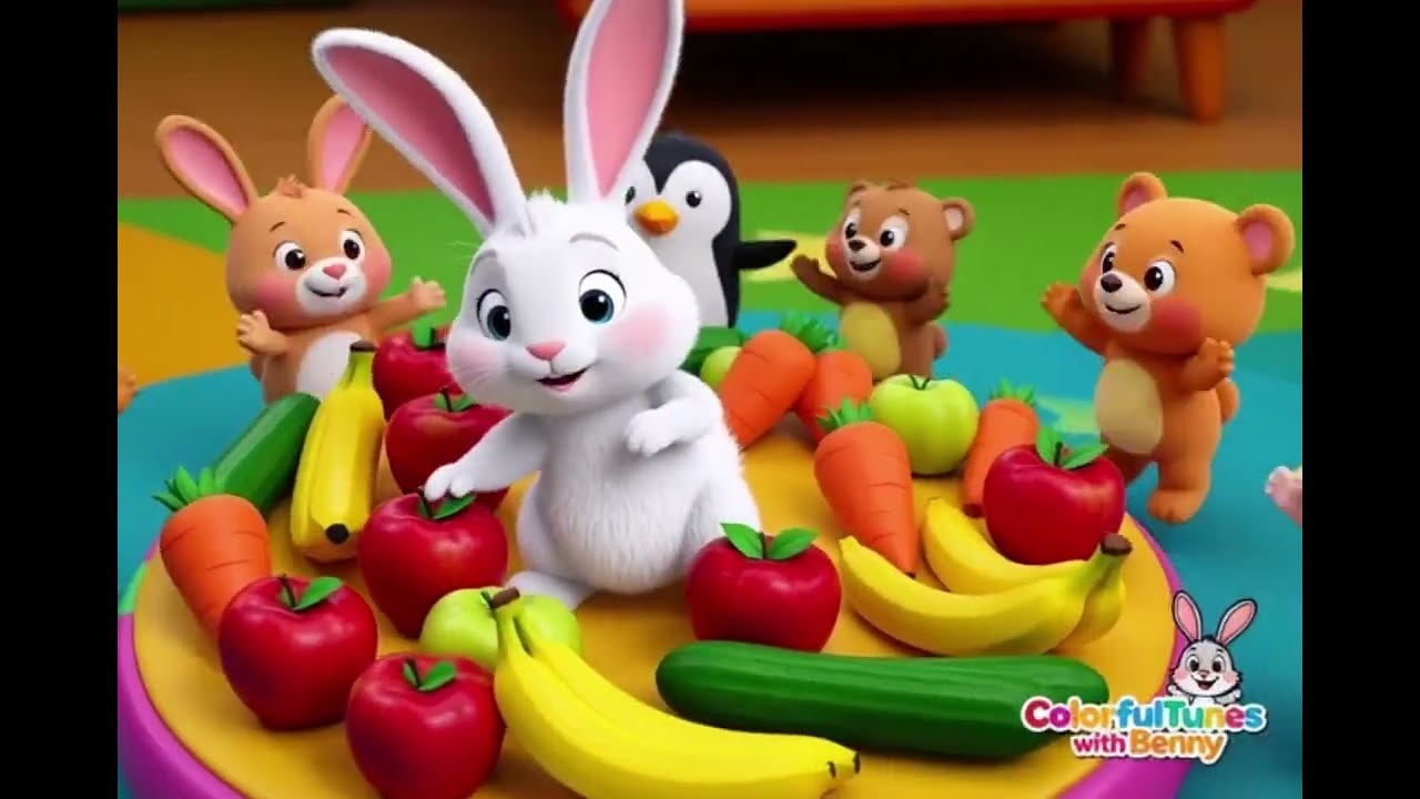 Let's learn Benny’s Healthy Snack Adventure 🍎🥕#bennysong#nurseryrhymes#healthsnack