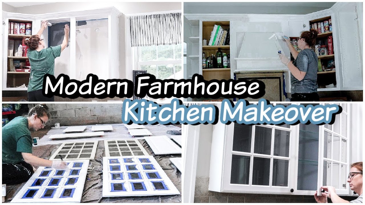 New House Updates! DIY Farmhouse Kitchen Transformation Makeover on a Budget Painting Cabinets