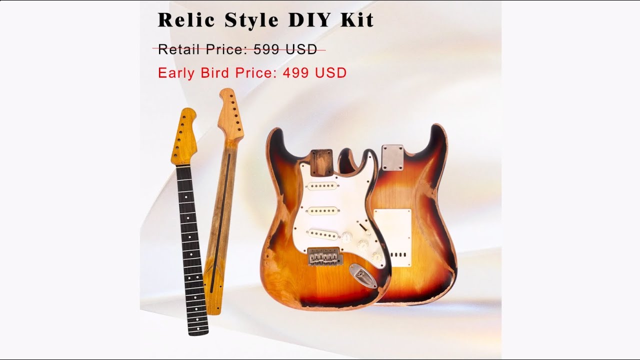 Комплект для самостоятельной сборки гитары Relic Stratocaster от TWT Guitars — распаковка и первы...