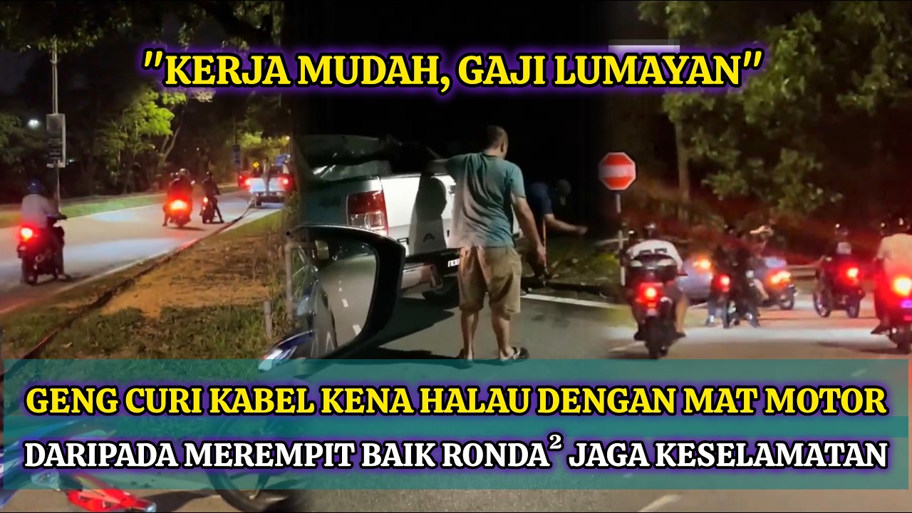 GENG MOTOSIKAL GAGALKAN CUBAAN CVRl KABEL DI JALAN PERMAS 5 RAIH PUJIAN