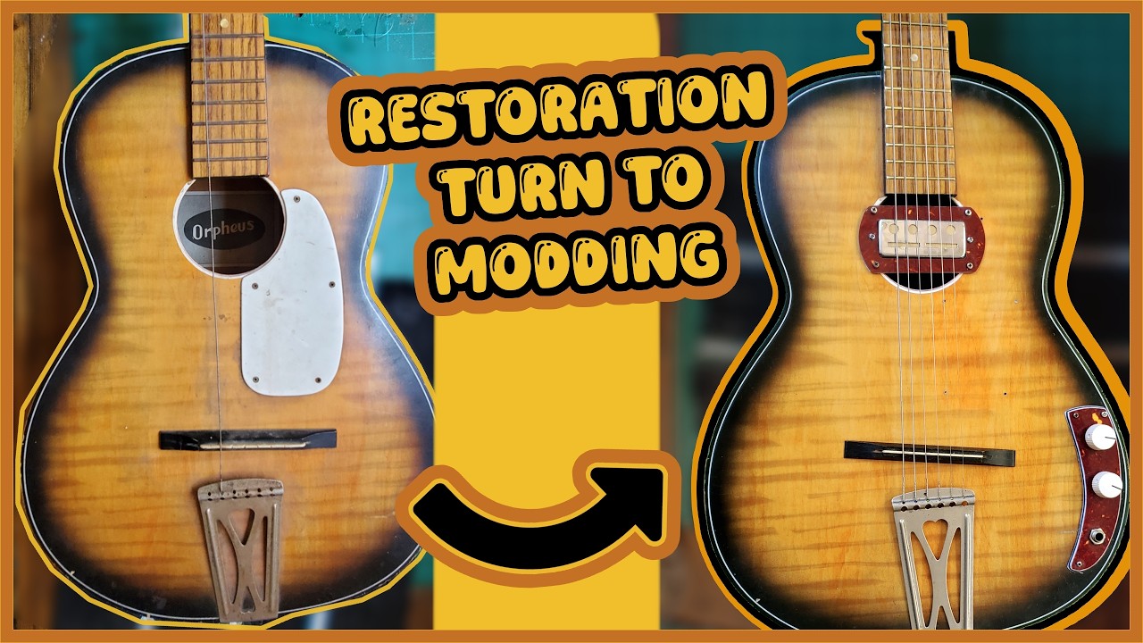 I Turned This $5 Acoustic Guitar into an Electric Beast! (guitar restoration /modding)