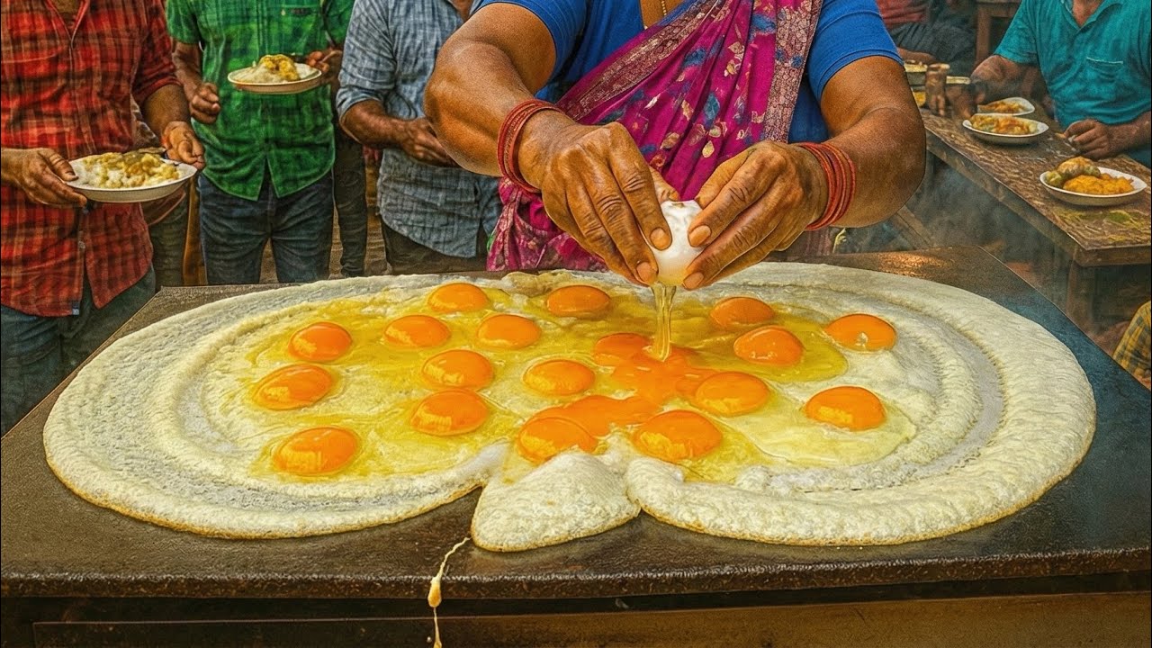 Aunty Makes Double Size Egg Masala Dosa in Tiny Roadside Shop 😳🥚🥞