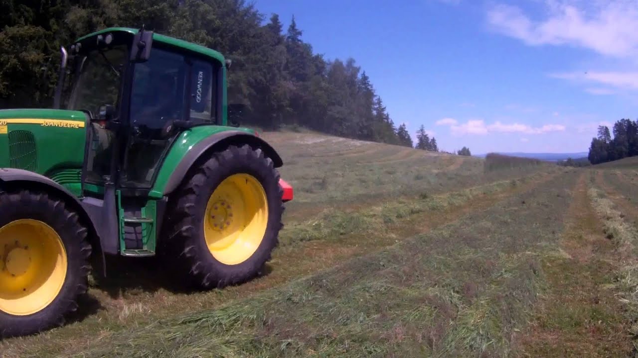 heumähen 2014 mit John Deere 6420 sound