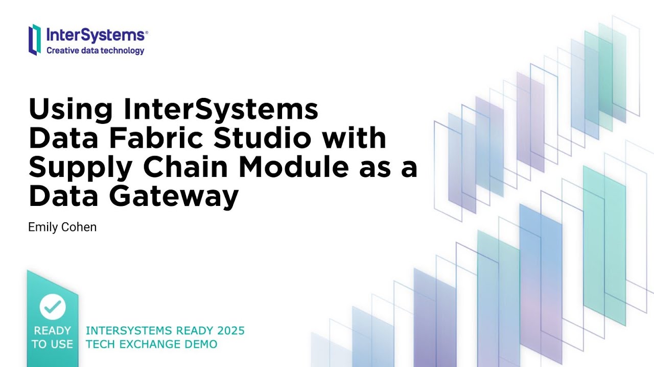 Использование InterSystems Data Studio с модулем Supply Chain в качестве шлюза данных