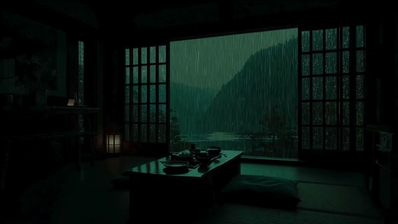 Heavy Rain in a Dark Room | Cozy Night Ambience for Deep Sleep
