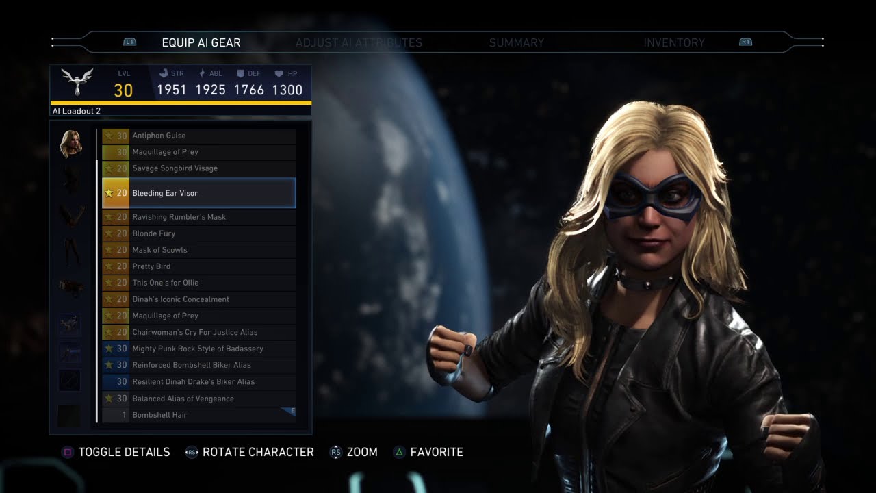 Injustice 2 Black Canary Gear Showcase (Updated 2021)