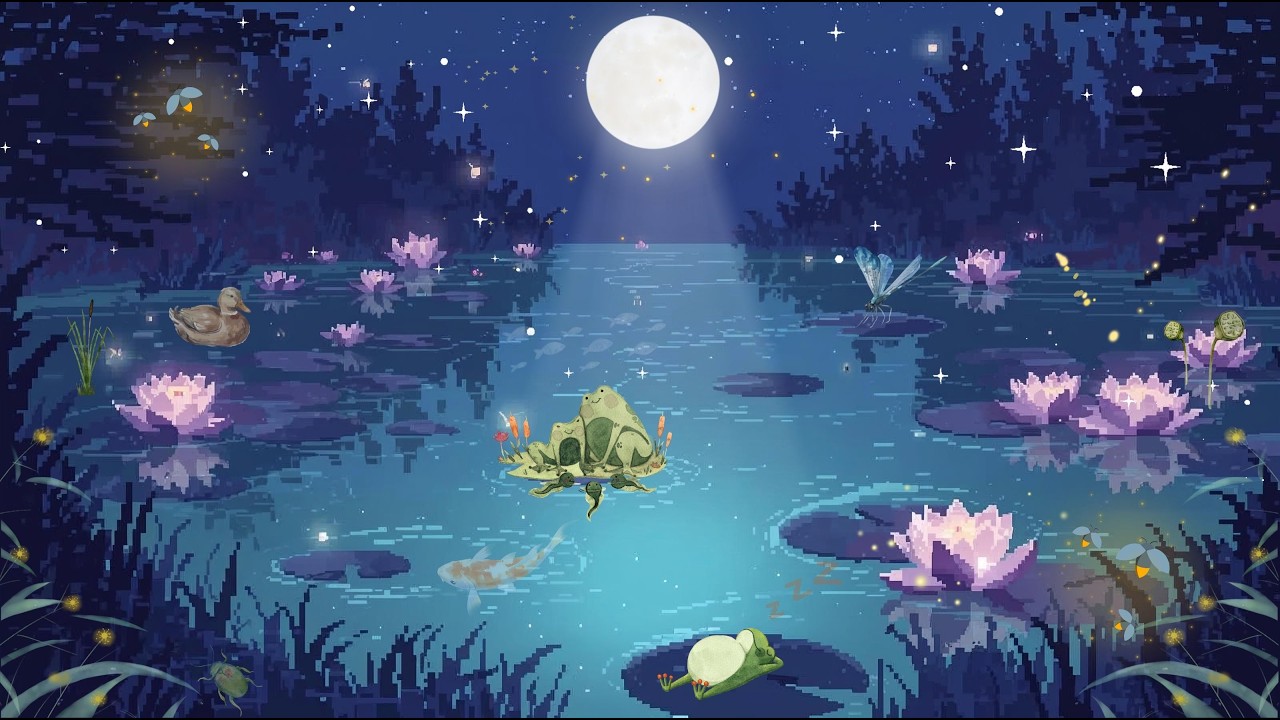 Moonlit Lily Pond 🐸 | Magical Chill Music for Study & Relax