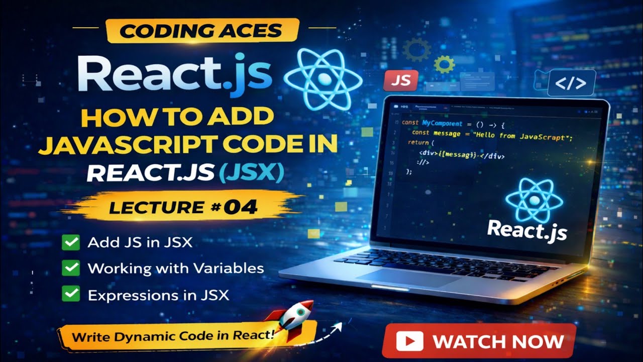 React JS Tutorial Lecture 04 | How to Add JavaScript in JSX | Variable, Arrays & Map Function #react