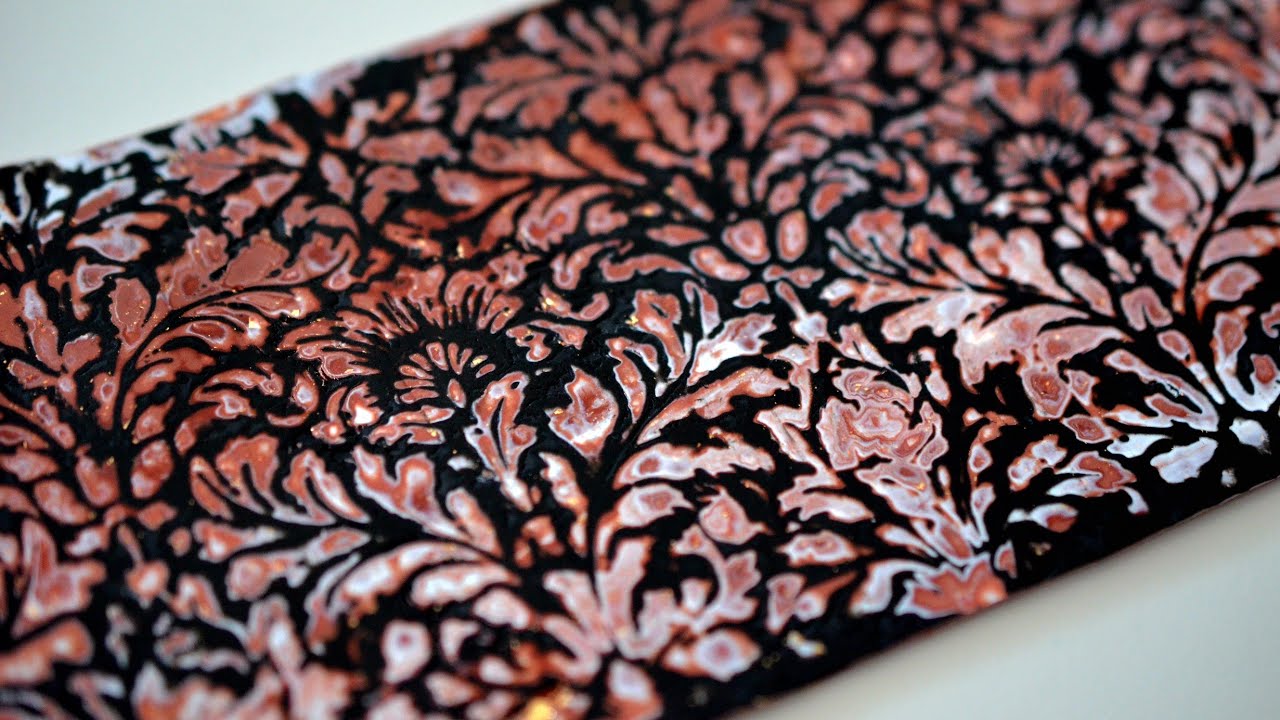 floral veneer + hollow earrings from polymer clay. diy jewelry