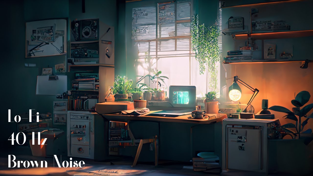 Музыка для концентрации - 40 Гц гамма-волны + коричневый шум - LoFi музыка для учебы и работы