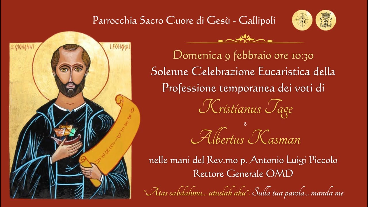 Professione temporanea dei voti di Kristianus Tage e Albertus Kasman