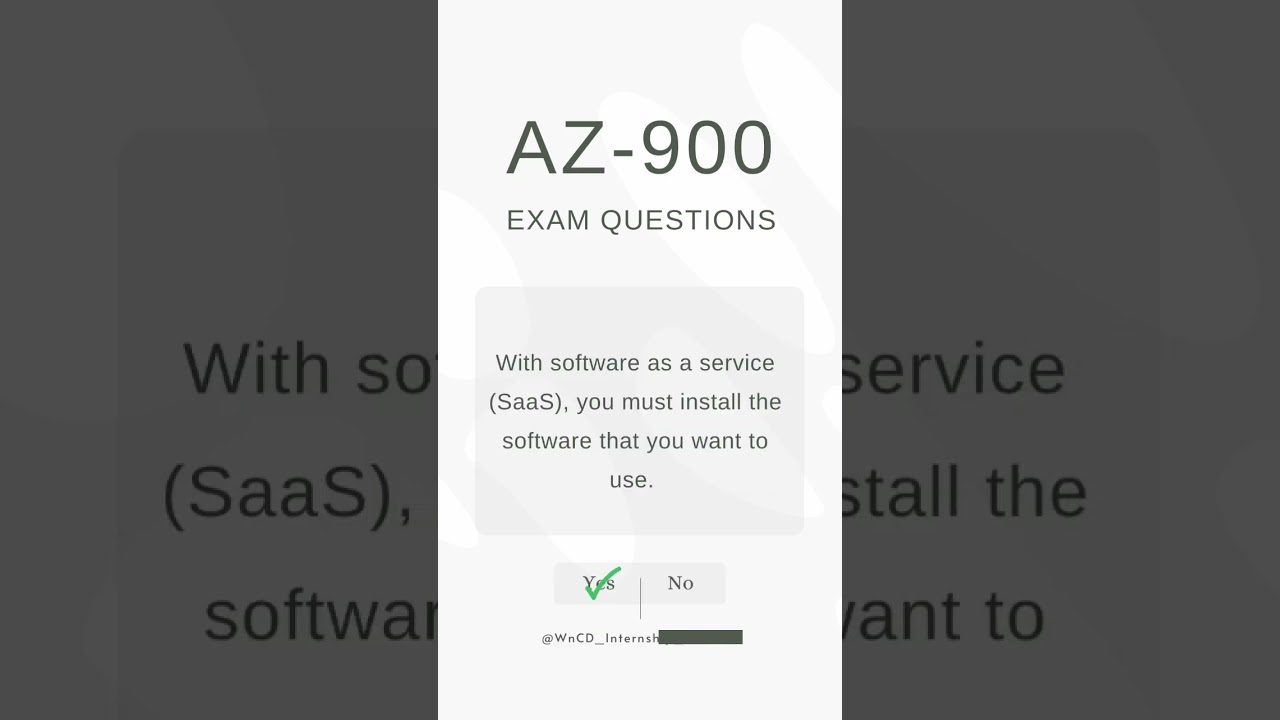AZ- 900 REAL EXAM QUESTIONS #azure #microsoft #examquestion #question #shorts #viral #trending