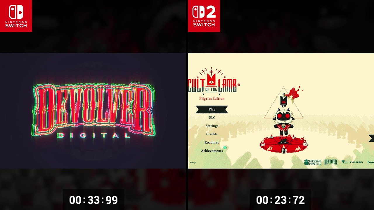 CULT OF THE LAMB: Loading Times Comparison (Switch 1 vs. Switch 2)