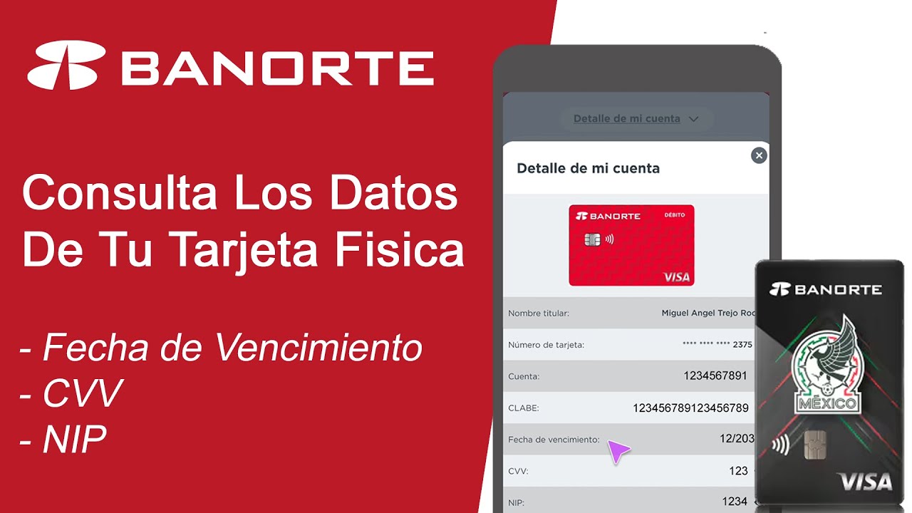 Como ver los datos de Tarjeta Banorte | CVV Fecha De Vencimiento & NIP