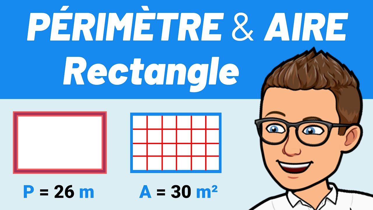 Calculer L'AIRE et le PÉRIMÈTRE d'un RECTANGLE ? ✅ Exemple facile ! 💪