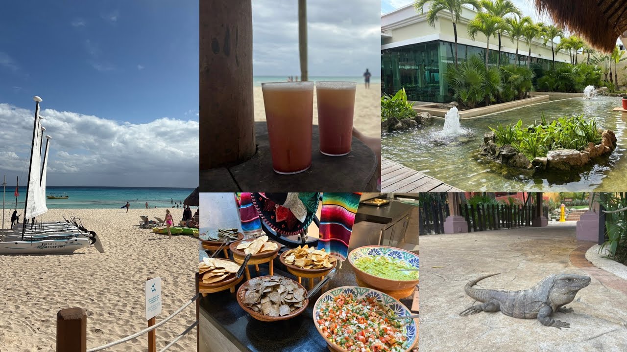 ASMR hotel room tour 🏝️ resort in Mexico🪸🐠 (tapping, scratching)