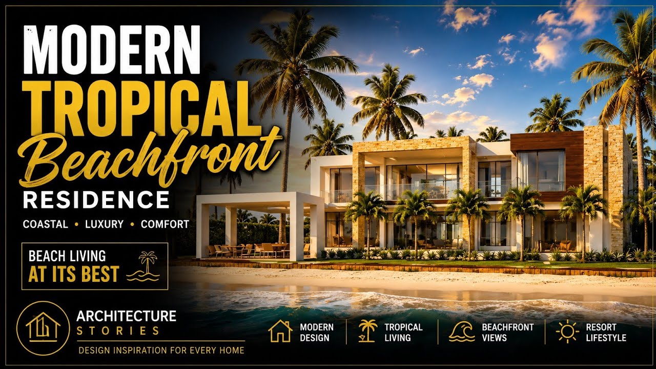 Modern Tropical Beachfront Residence | Open Layout & Ocean View Design