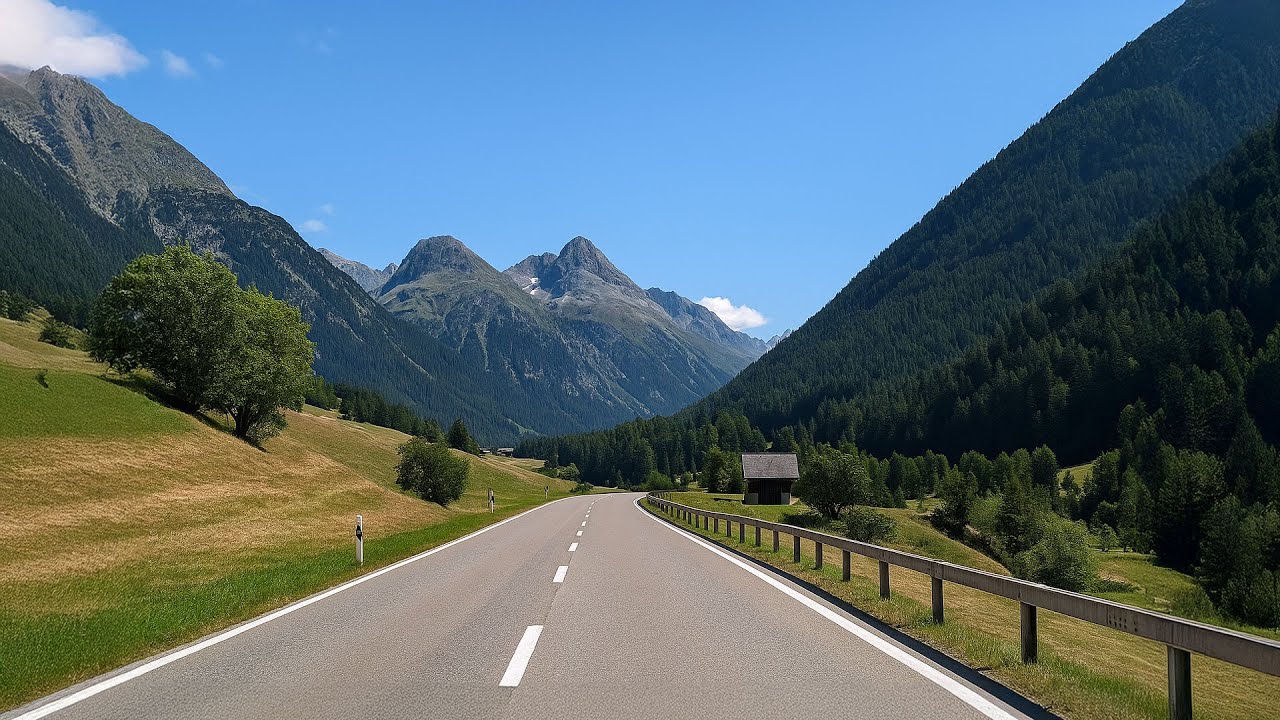 Scenic Drive over Albula Pass in Switzerland🇨🇭Swiss Mountain Views & Real Road Sounds🏔️☀️
