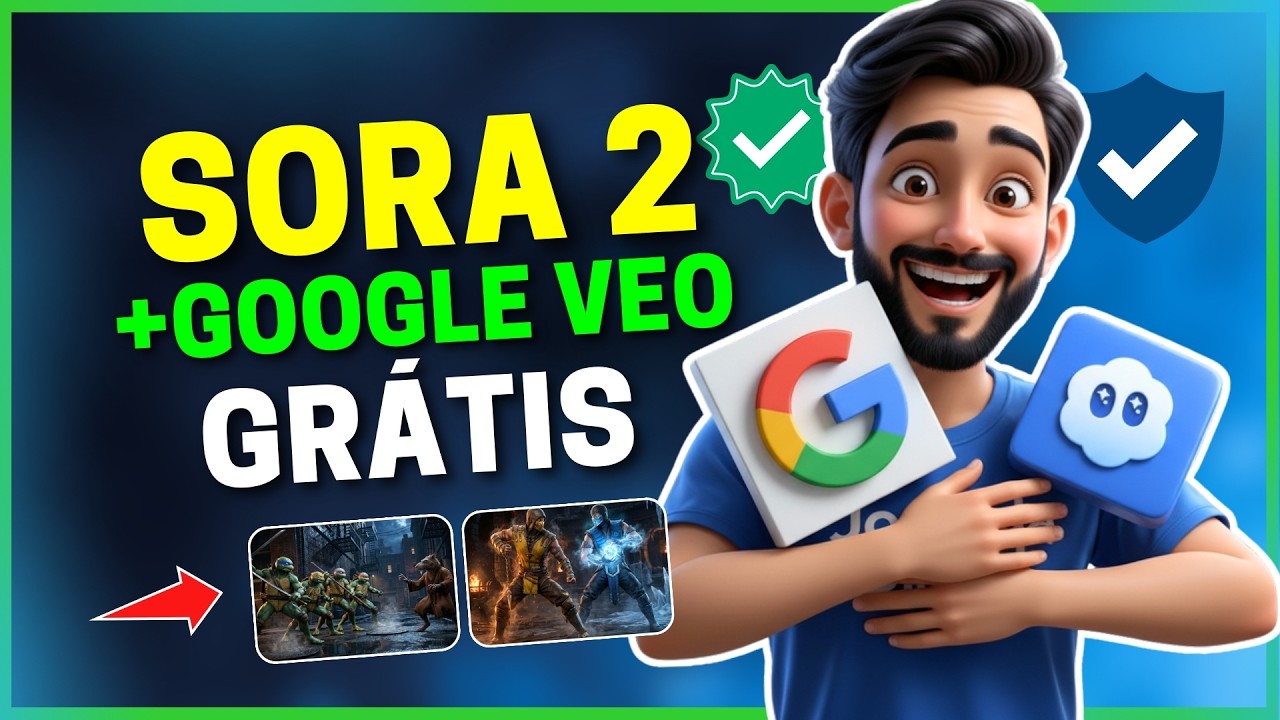 NÃO PAGUE MAIS! Como Usar SORA 2 e VEO 3.1 GRÁTIS (Não é pegadinha) 🤯