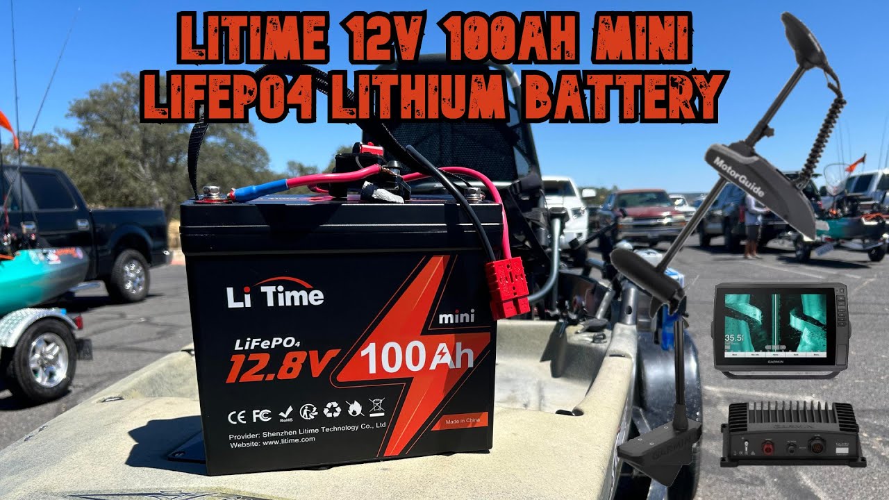 LiTime 12V 100Ah Mini Lithium Battery Testing (Motorguide Xi3 and 2 Garmin 106sv W/ Livescope)