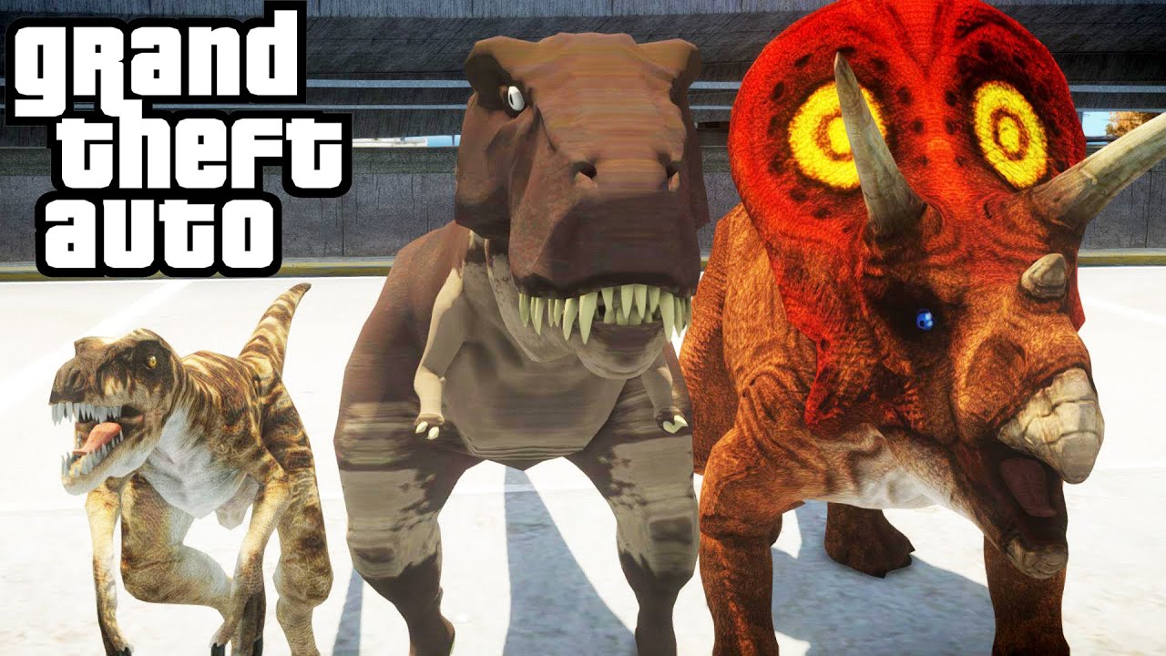 DINOSAURS IN GRAND THEFT AUTO (DINO MOD)