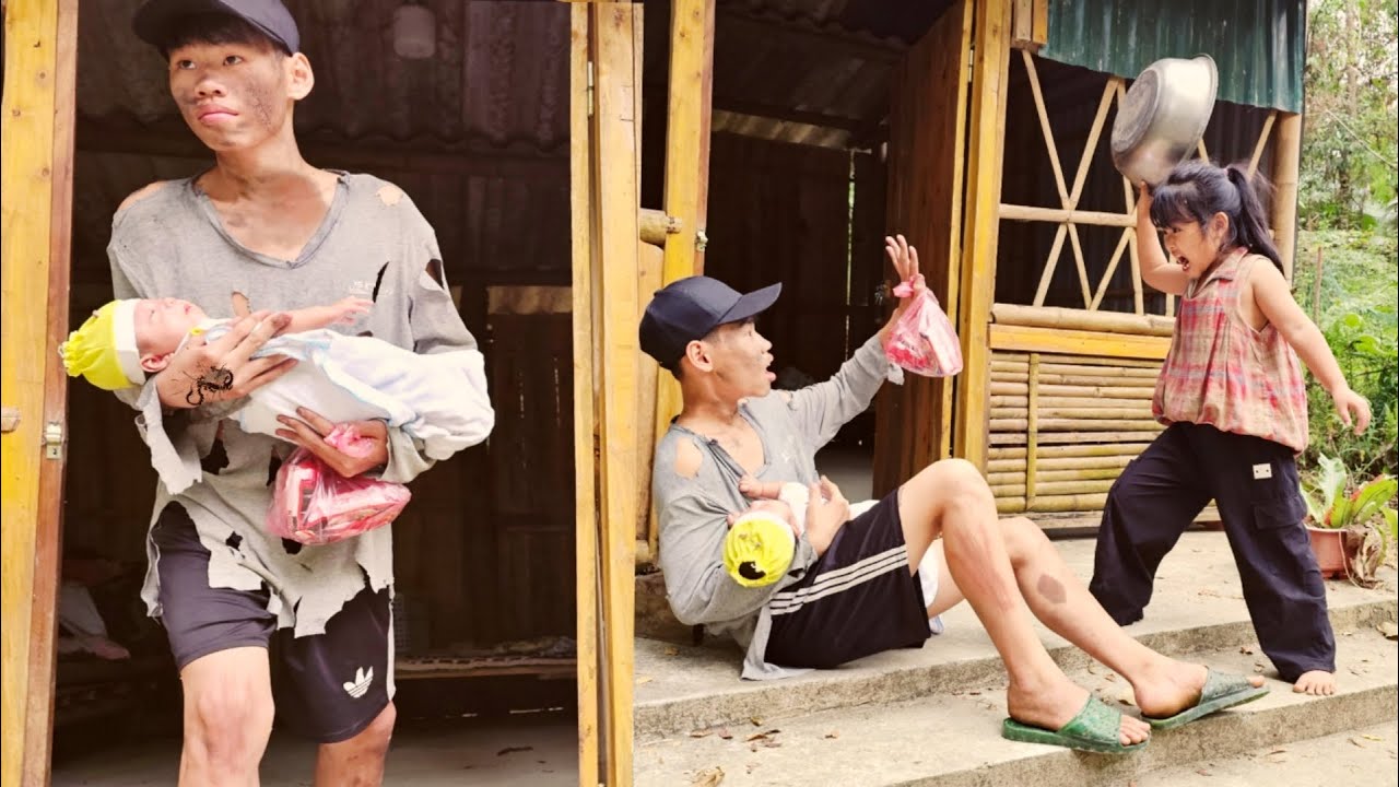 The orphan girl left her 1-month-old son crying in the tent. A stranger arrives.