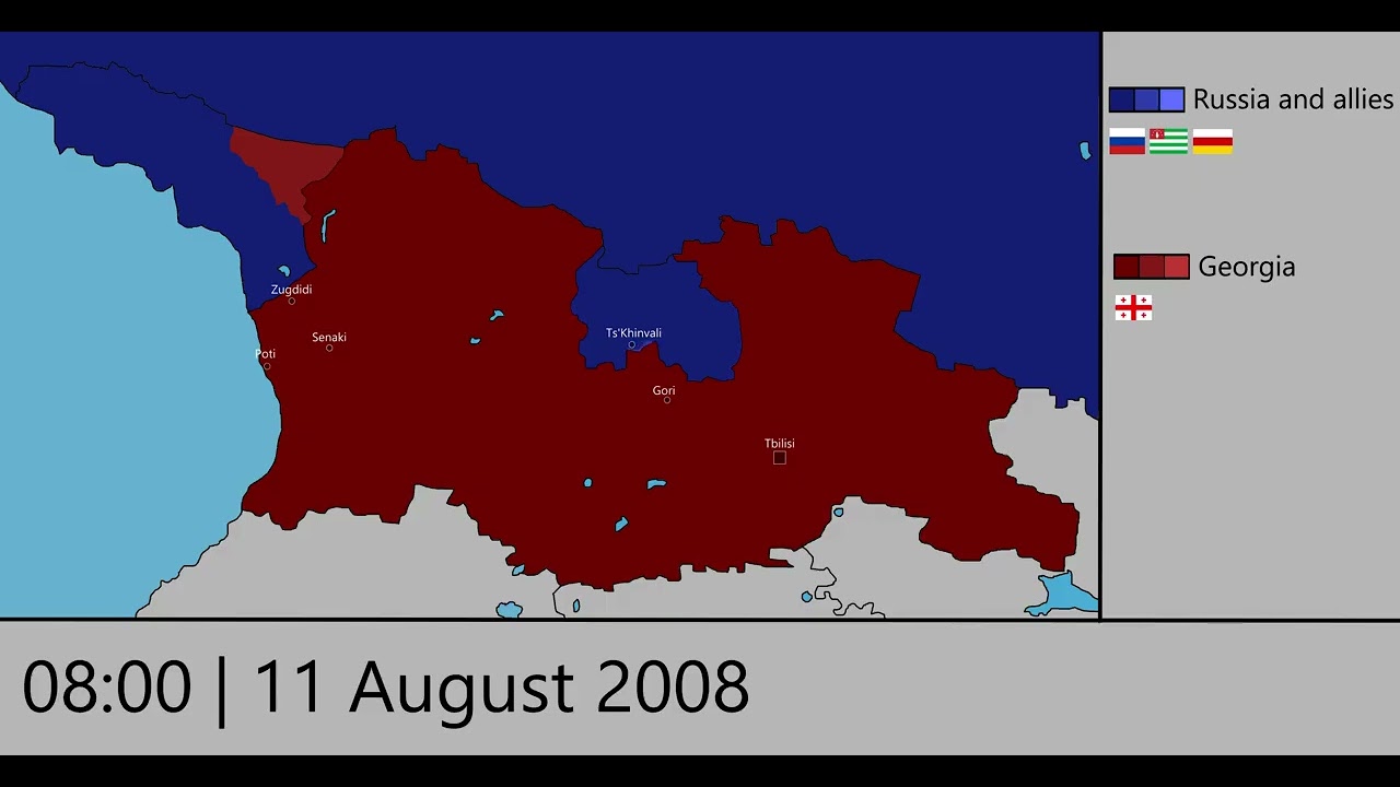The Russo-Georgian war: Every hour (8ths Aug 2008 - 13 Aug 2008)