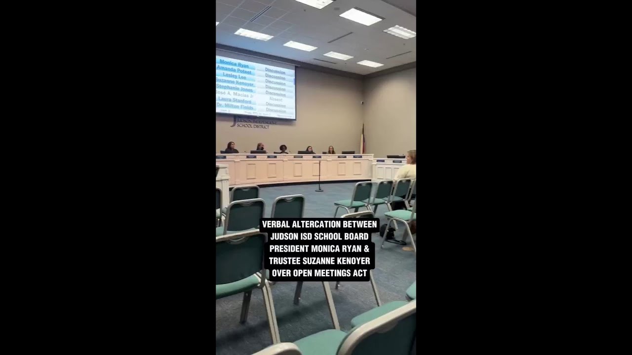 Verbal altercation between Judson ISD trustee and board president over Open Meetings Act