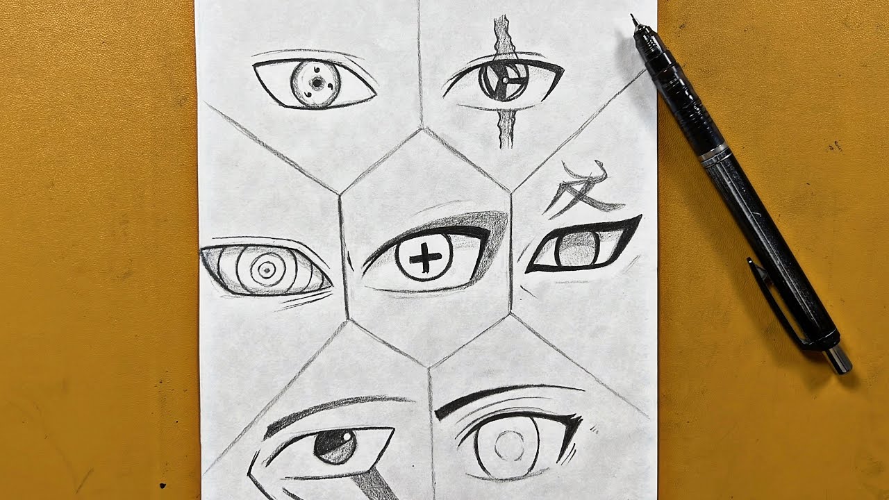 How to draw Naruto characters eyes | How to draw Naruto eyes step-by-step | Easy to draw