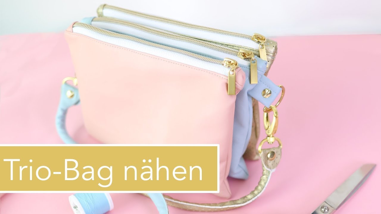 Trio Bag nähen aus Kunstleder - 3 verbundene Taschen als Handtasche