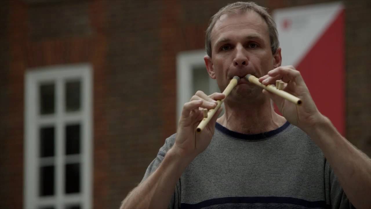 Stefan Hagel plays the reconstruction of the Louvre Aulos