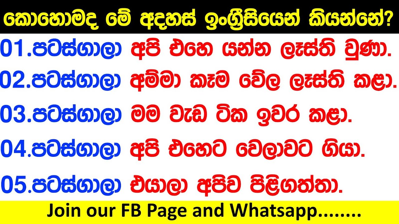 පටස්ගාලා / In no time