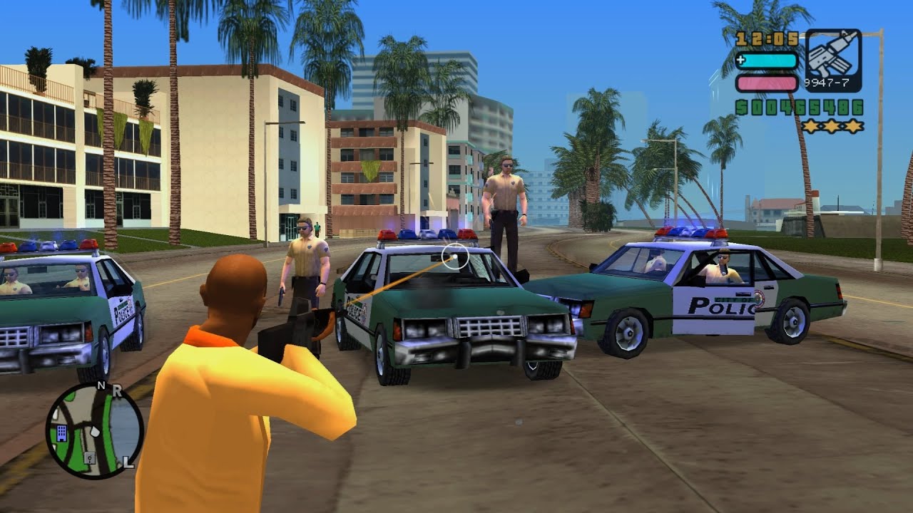 GTA Vice City Stories Epic 6 Stars Wanted Level Shootout + Tank Rampage + Escape