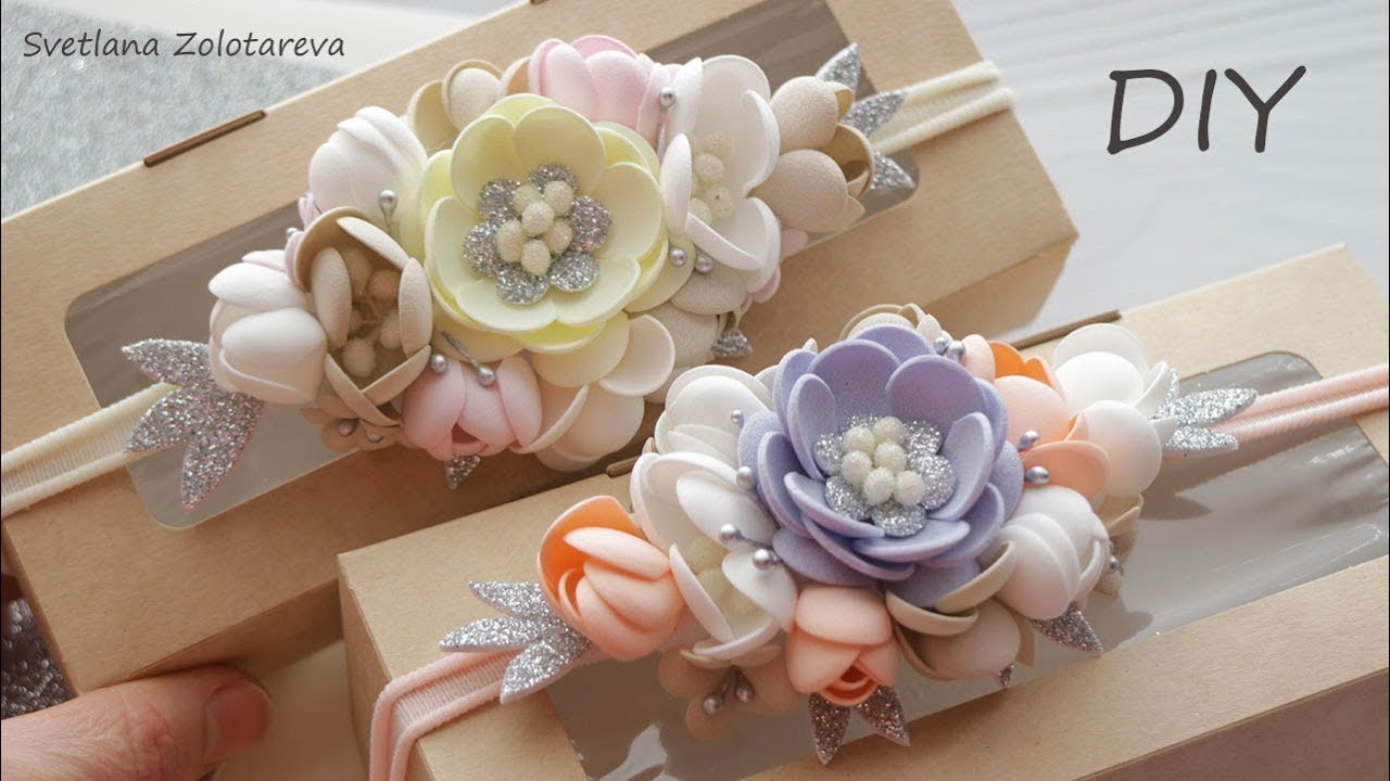ЭТО НЕ СЛОЖНО 😍 Цветочные повязочки из фоамирана 🌸🌸🌸